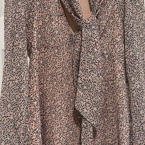 BCBGeneration gold threaded flirty dress with neck plunge . Never worn